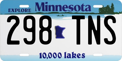 MN license plate 298TNS