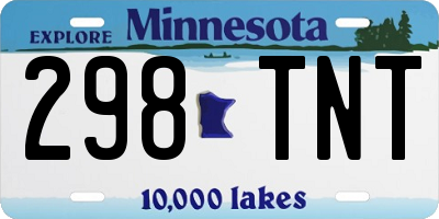 MN license plate 298TNT