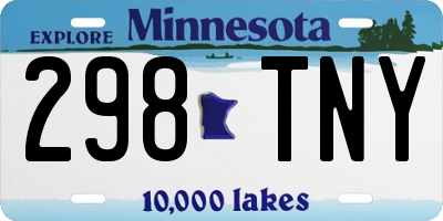 MN license plate 298TNY