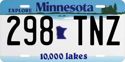 MN license plate 298TNZ
