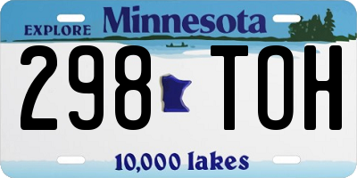 MN license plate 298TOH