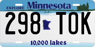 MN license plate 298TOK