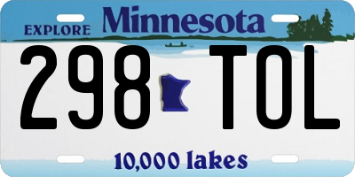 MN license plate 298TOL