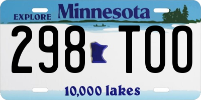MN license plate 298TOO