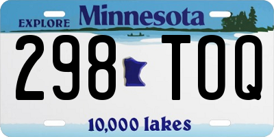 MN license plate 298TOQ
