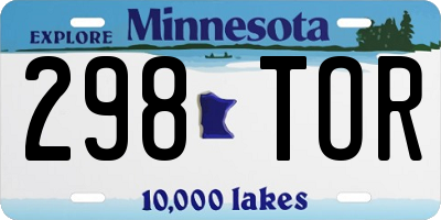 MN license plate 298TOR
