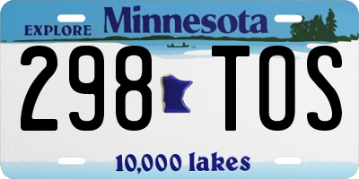 MN license plate 298TOS