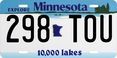 MN license plate 298TOU
