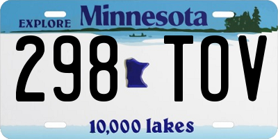 MN license plate 298TOV