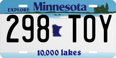MN license plate 298TOY