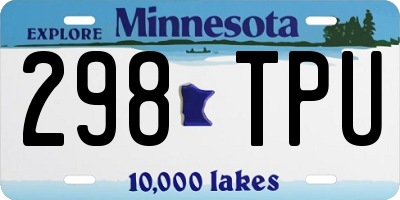 MN license plate 298TPU