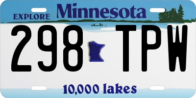 MN license plate 298TPW