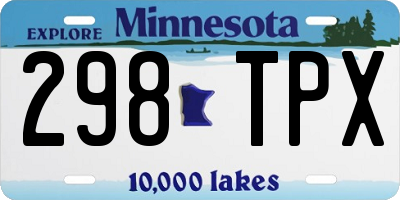 MN license plate 298TPX