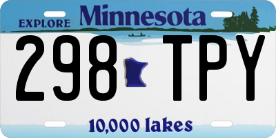 MN license plate 298TPY