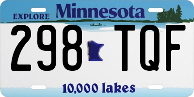 MN license plate 298TQF