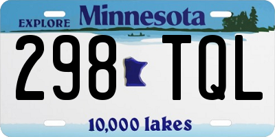MN license plate 298TQL