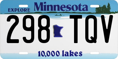 MN license plate 298TQV