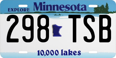 MN license plate 298TSB