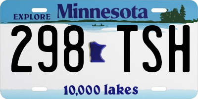 MN license plate 298TSH