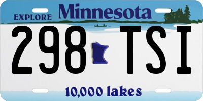 MN license plate 298TSI