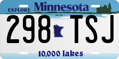 MN license plate 298TSJ