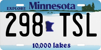 MN license plate 298TSL