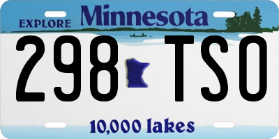 MN license plate 298TSO
