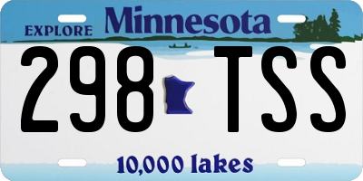 MN license plate 298TSS