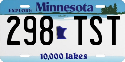 MN license plate 298TST
