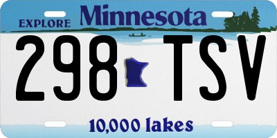 MN license plate 298TSV