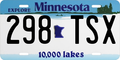 MN license plate 298TSX