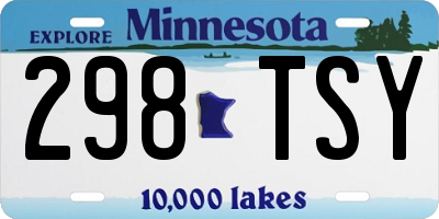 MN license plate 298TSY