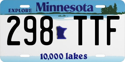 MN license plate 298TTF