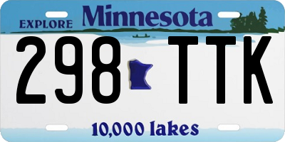 MN license plate 298TTK