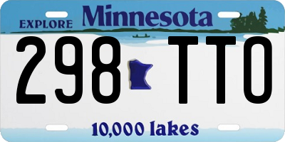 MN license plate 298TTO