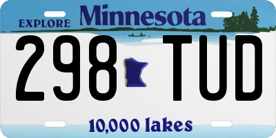 MN license plate 298TUD