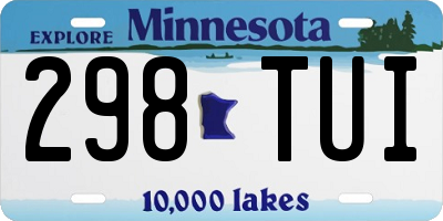 MN license plate 298TUI