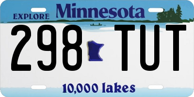 MN license plate 298TUT