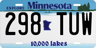 MN license plate 298TUW