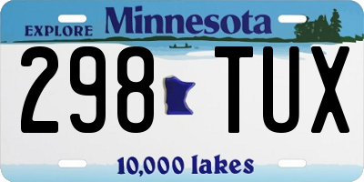 MN license plate 298TUX