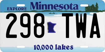 MN license plate 298TWA