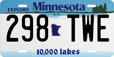 MN license plate 298TWE