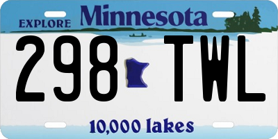 MN license plate 298TWL
