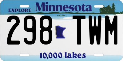 MN license plate 298TWM