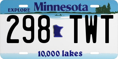 MN license plate 298TWT