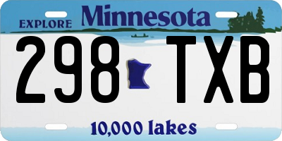 MN license plate 298TXB