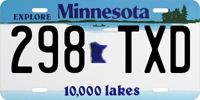 MN license plate 298TXD