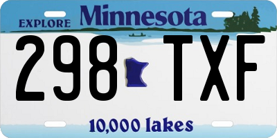 MN license plate 298TXF