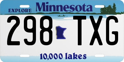 MN license plate 298TXG