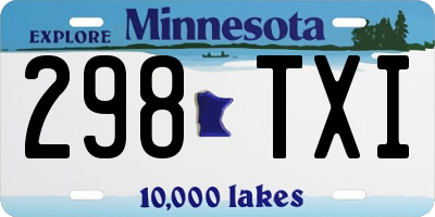 MN license plate 298TXI